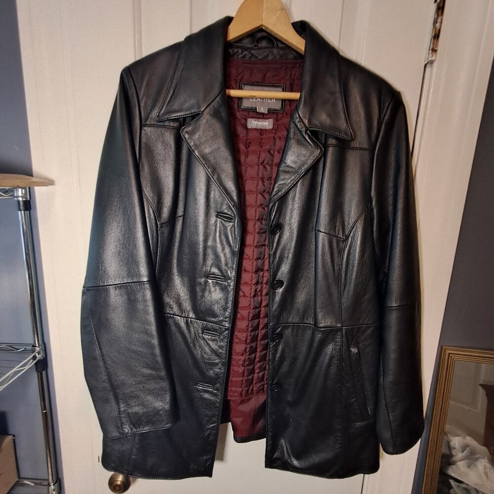 Vintage Wilsons Leather Blazer Jacket With Zip Out Thinsulate Lining W Sz L